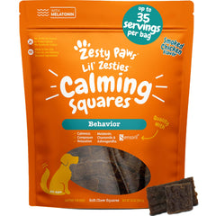 Zesty Paws flavored soft chews packaging ready for calming routines.