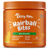 Zesty Paws Hairball Bites bottle for convenient cat hairball support