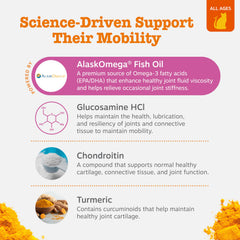 Zesty Paws Hip & Joint Bites glucosamine-chondroitin ingredient emphasizes joint cartilage support.