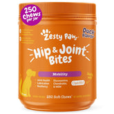 Zesty Paws Hip and Joint duck-chews front view highlights mobility with tasty duck flavor.