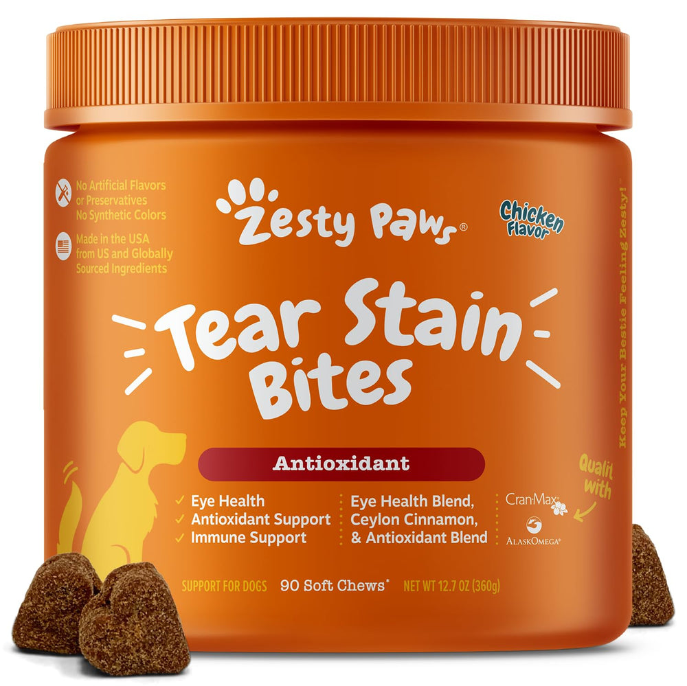 Zesty Paws Tear Stain Support soft chews for dog eye moisture and immune support