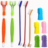 Zeyaa dog toothbrush triple-head kit for thorough at-home dental cleaning.