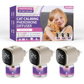 ZHANGK multi-cat calming diffuser in living room promotes calmer cats.