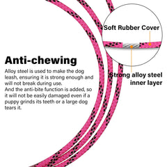 ZHOMA chew-proof dog leash with comfortable handle for longer walks.