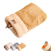 ZHUANXUA cat sleeping bag bed closeup shows plush softness for warm naps