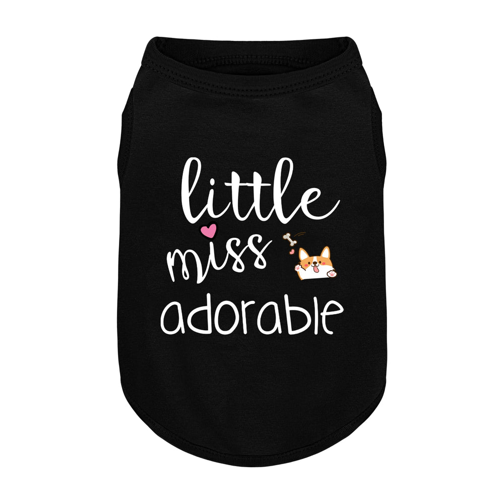 ZIAGAOP cotton dog shirt front view with Little Miss Adorable print for daily wear