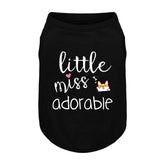 ZIAGAOP cotton dog shirt front view with Little Miss Adorable print for daily wear
