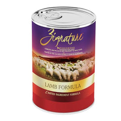 Zignature Lamb limited-ingredient label closeup highlights simple recipe