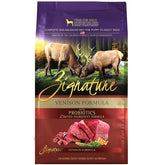 Zignature Venison dry dog food in bowl for balanced nutrition and flavor