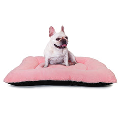 Zihapgpzp 30-inch pink dog crate bed in a crate for cozy sleep.