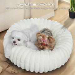 Zihapgpzp Donut small dog bed side view emphasizes anti-slip bottom for safer lounging.