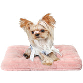 Zihapgpzp extra small dog crate pad 18x12 in pink corduroy delivers plush comfort.