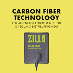 Zilla Heat Mat carbon-fiber technology delivers even infrared warmth across the enclosure.