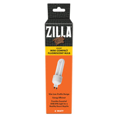 Zilla Mini Compact Desert Bulbs Desert-2: UVB/UVA in low-profile setup for desert reptile habitats.