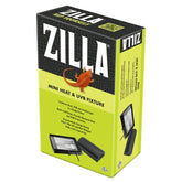 Zilla mini heat-uvb fixture overview mounted on terrarium lid for reptile care.