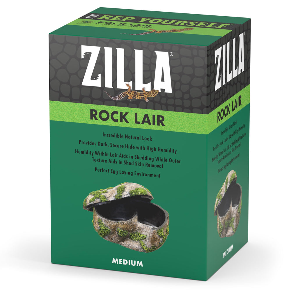 Zilla pet terrarium rock lair side entrance for easy access and airflow.
