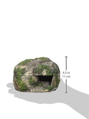 Zilla Pet Terrarium Rock Lair texture close-up highlights mossy surface aiding shedding and grip