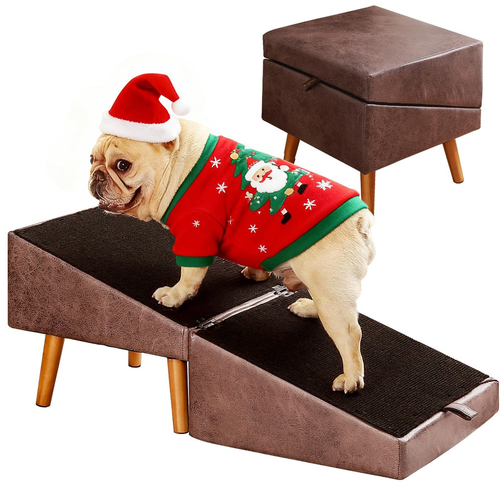 Ziluce dog stairs non-slip surface enables safer climbs for small dogs.