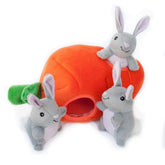 ZippyPaws Burrow carrot burrow plush setup promotes interactive puzzle play