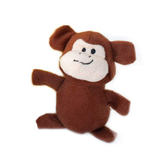 ZippyPaws Burrow plush puzzle detail showcases soft fabric and hidden monkeys
