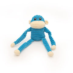 ZippyPaws Crinkle Monkey close-up highlights round squeaker for engaging sounds.