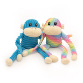 ZippyPaws Crinkle Monkey rainbow-blue two-pack shown for interactive play.