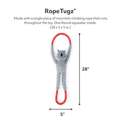 ZippyPaws RopeTugz Koala in action shows durable tug-and-chew for dogs.