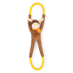 ZippyPaws RopeTugz Moose front view shows a durable tug toy for dogs of all sizes.