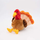 ZippyPaws Tucker the Turkey plush toy with embroidered details for cozy, interactive play.