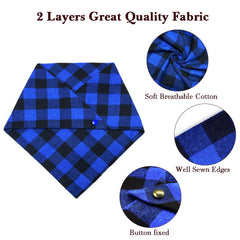 ZIRVYIR Birthday Plaid Dog Bandana dual-layer construction offers durability and absorbent performance.