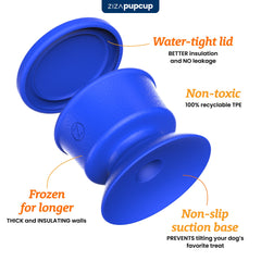 ZIZA Pets PUPCUP licking-enrichment action promotes engaging play