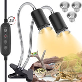 ZJNBMTFY reptile heat lamp double-head focuses heat for precise basking.