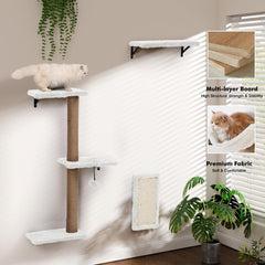 ZLAFM cat wall shelves wall-mount-ready layout saves space and adds vertical play