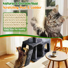 ZLAFM 38.4'' cat tree sisal pillars reveal natural scratching posts without dyes