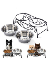 ZLXHDL elevated pet feeder stand with bowls reduces mess during meals