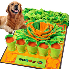 ZMUBB Pet Snuffle Mat overview shows 31x19 inch size for all dogs and enrichment