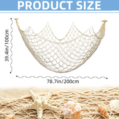 ZNBSIXP fishing net table centrepiece with natural texture.