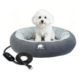 ZNOFAN heated cat bed front view shows cozy cave design for indoor kittens.