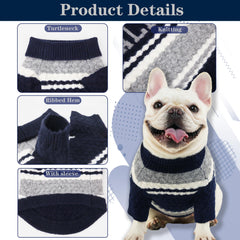 ZOARVEXD Dallas small dog sweater features a snug turtleneck design for warmth.
