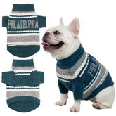ZOARVEXD football-themed sweater front view offers warm game-day style.