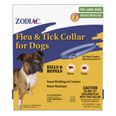 Zodiac flea and tick collar for large dogs packaging shows long-lasting protection
