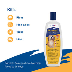 Zodiac Oatmeal Conditioning Shampoo coated dog with soft shiny coat after wash