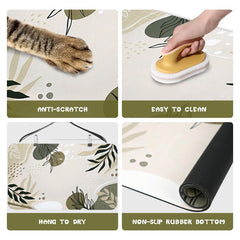 Zoeeya Bohemia Tropical Leaves Mat waterproof backing keeps floors dry