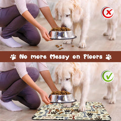 Zoeeya dog cat water bowl mat easy-clean design aids quick cleanup
