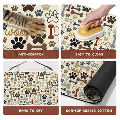 Zoeeya dog food mat non-slip backing prevents mat from sliding