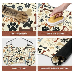 Zoeeya dog food mat with non-slip backing prevents shifting during feeding.
