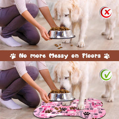 Zoeeya dog food mat with non-slip rubber backing stays in place