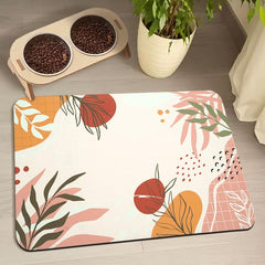 Zoeeya dog food mats with waterproof backing keep floors dry during meals.