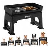 ZOMISIA 3in1 elevated dog bowls on a dual-level stand reduce mess