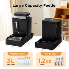 ZOMISIA automatic feeder and water set with 180-degree rotation enables flexible room layout.